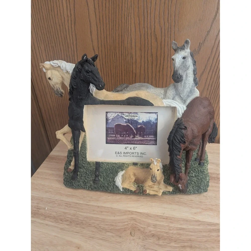 VTG Horse Resin 3D Picture Frame 4x6 Western Equestrian Decor Cowboy E&S Imports
